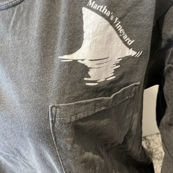 MARTHAS VINEYARD WHITE WASHED GRAY T SHIRT. NWOT LS SZ large - Picture 4 of 5